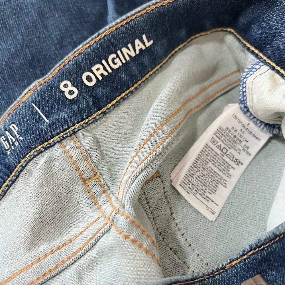 GAP Kids Original Medium Wash Comfort Stretch Adjustable Waist Jeans New 8